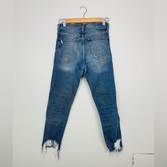 Gap 1969 High Rise Slim Straight Distress Hem Jeans - Picture 8 of 11